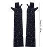 Fashion Shiny Crystal Sun Protection Mittens Transparent Mesh Long Gloves Anti-UV Breathable Women Driving Gloves Women