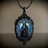 Gothic Black Glass Pendant Necklace