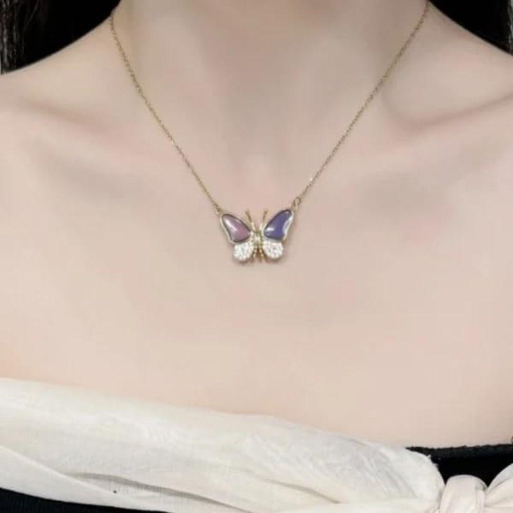 Jewelry Accessories Temperature Sensing Color Necklace Gold Color Magnetic Necklace