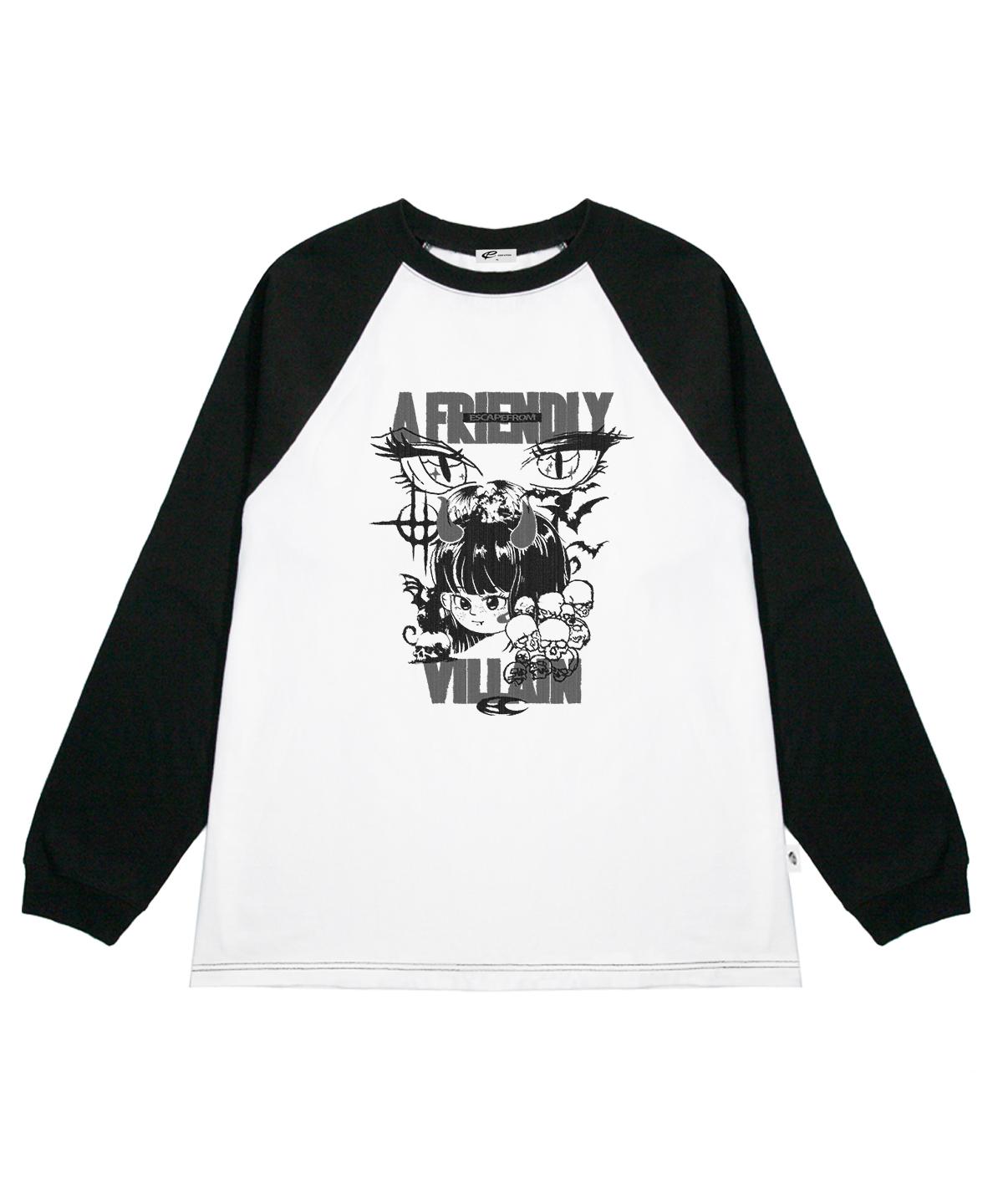 Escape From Friendly Villain Print Long Sleeve Black M