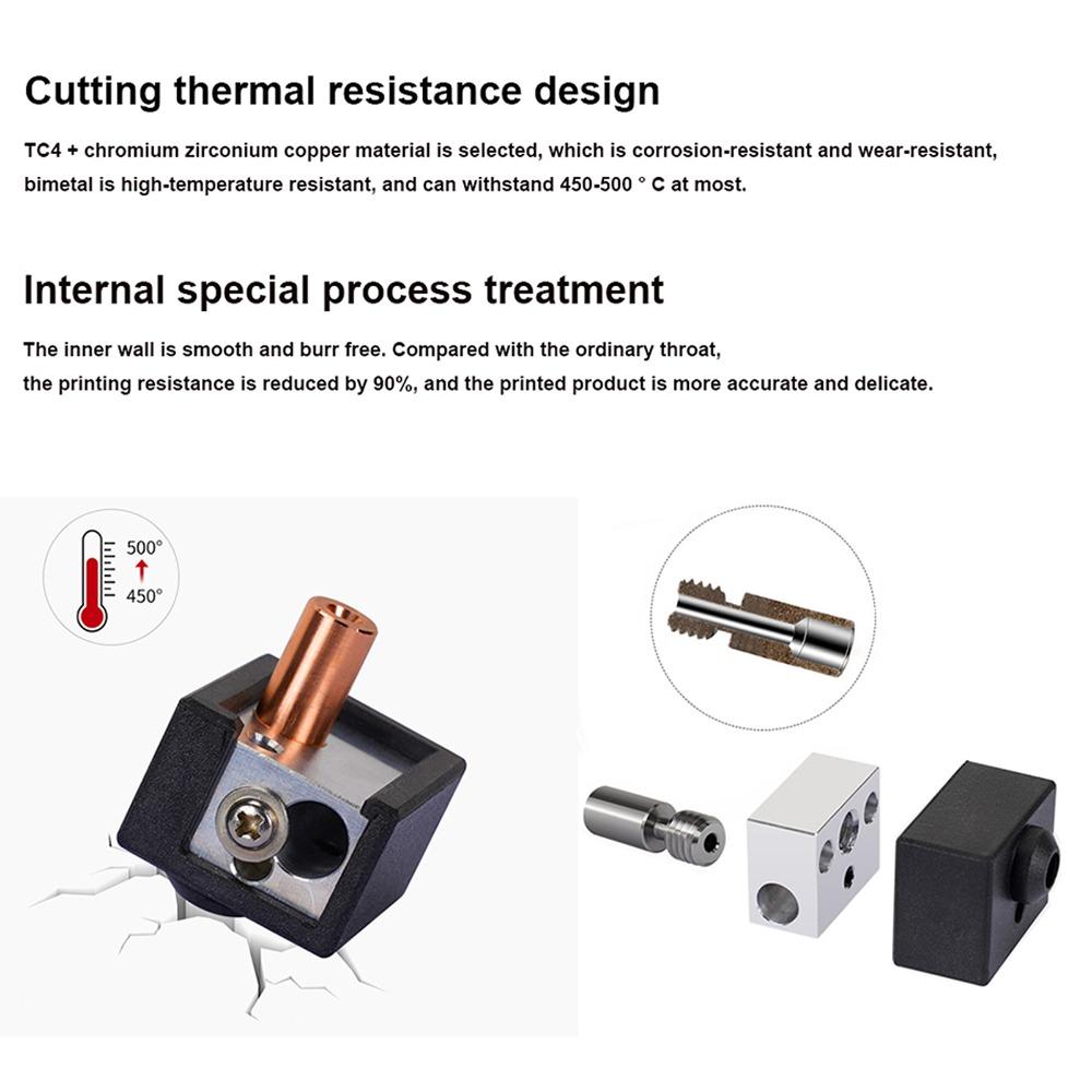 Heat Tube Extruder Heater Block for Creality Ender-3 S1 /Ender-3 S1 Pro/CR-10 Smart Pro