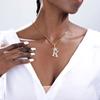 Naszyjnik z inicjałami A-Z w kształcie korony dla kobiet i mężczyzn Hip Hop Łańcuch Biżuteria Kryształ Cyrkon Wisiorek Naszyjniki Collier Bijoux