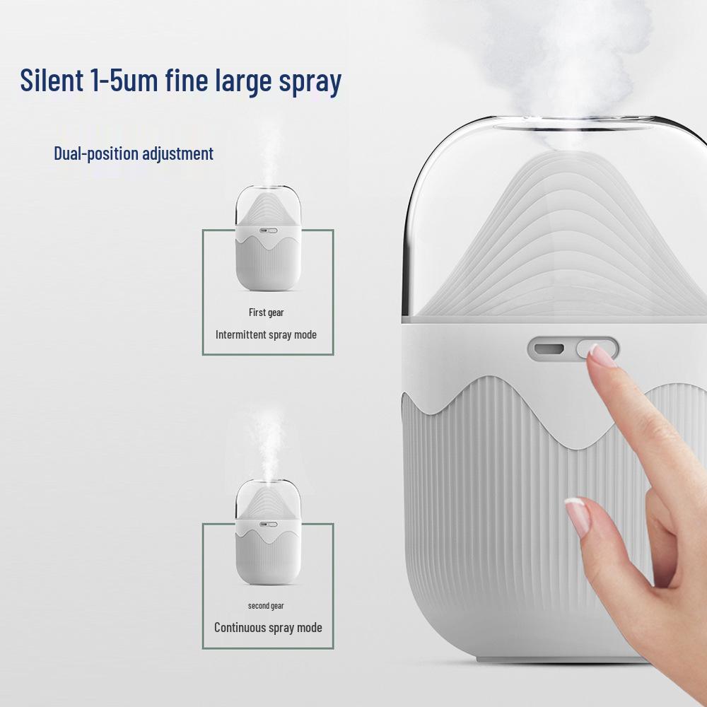 Compact Silent Humidifier: Portable Mini Air Purifier for Bedroom with Large Fog and Easy Water Refill