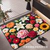 3D Flower Carpet Irregular Flower Shaped Water Absorbing Quick Drying Floor Mat Dirt Resistant and Wear-resistant Foot Mat