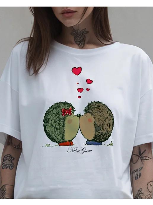 Summer hedgehog print T-shirt M