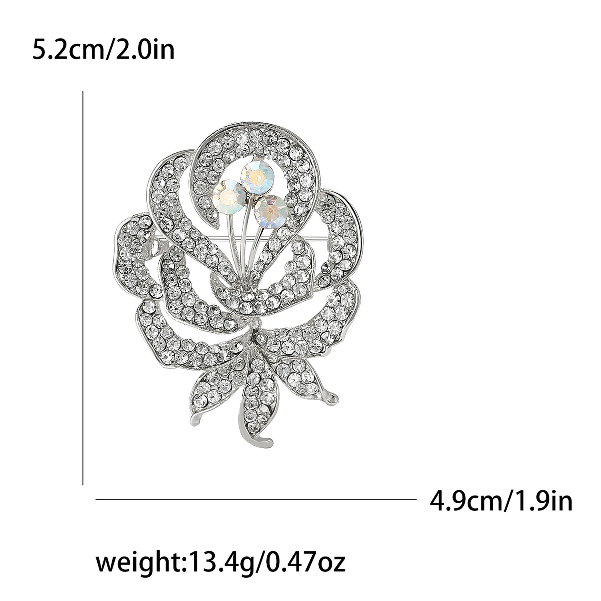 

Изысканная модная брошь-цветок из сплава со стразами, эксклюзивная брошь для женского костюма, пальто, корсаж, ювелирное украшение