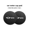 2 Pezzi Tappetino Antiscivolo per Auto Sottobicchiere Tappetino per Bicchiere d'Acqua in Fibra di Carbonio per MINI Cooper R60 R56 F56 F55 F57 F60 Countryman Convertibile tnrjc00