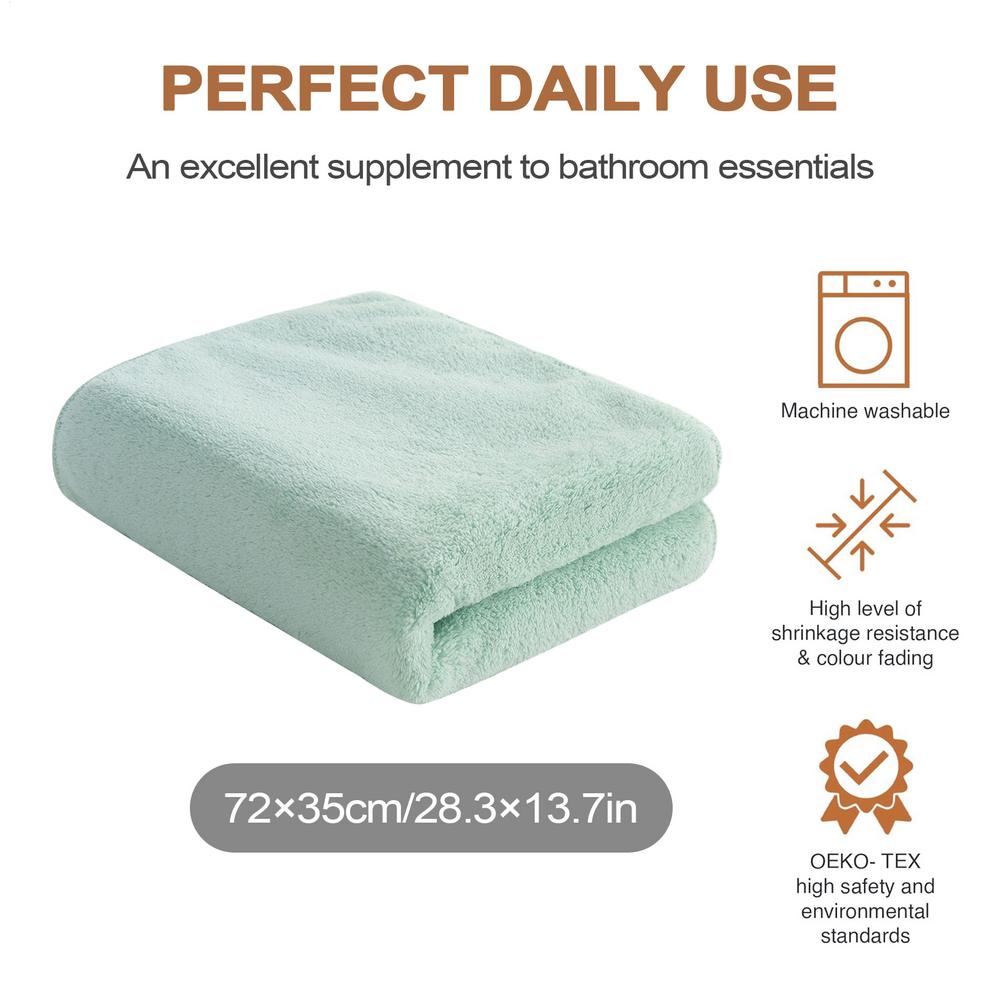 

Coral Velvet Towel Soft Absorbent Face and Hand Wash Cloths Fleece Bathing Towels for Gym Fitness Bathroom Hotel Travel and Spa зелёный