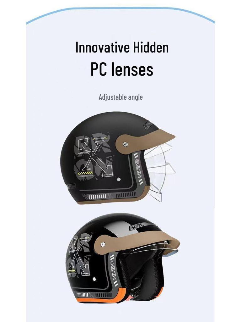 Unisex All-Season Electric Vehicle Helmet with Hidden Visor - Lightweight, Warm, & Safe for Autumn and Winter