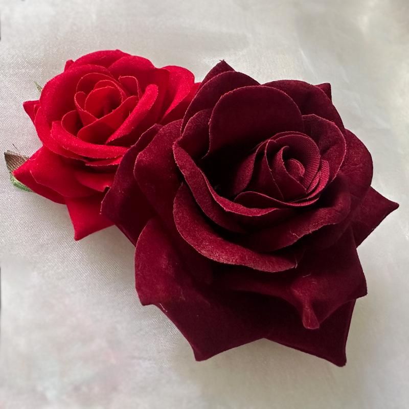 

Корейська троянда мереживо весільна шпилька для волосся - Жіноча квітка сценічний аксесуар