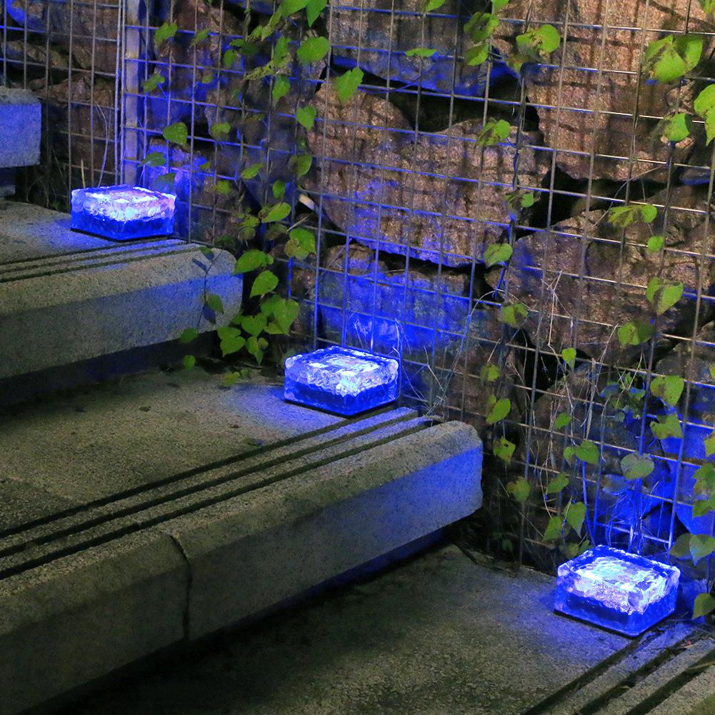 Outdoor Solar Ice Brick 4-LED Lamp for Courtyard and Landscape Pathways