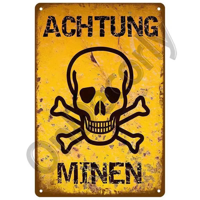 Retro Dangerous Tin Sign Home Wall Decoration Used For Bar Painting Retro Warning Metal Sign Plaque Cafe Club Man Cave Pubs Art Poster