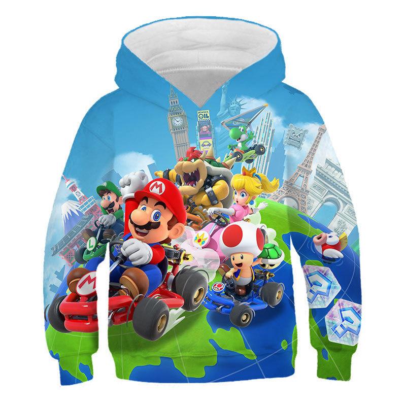 Super Mario Brothers Mario Children's Versatile Sweater Cosplay Spring and Autumn Anime Hoodie Jacket Men