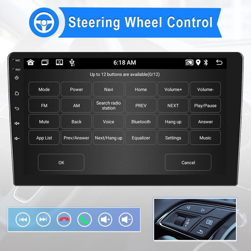 Android 11.0 2Din 10,1'' HD 1080P autorádio 1+16G/2+32G MP5 přehrávač do auta WIFI GPS Bluetooth FM rádio Mirror Link AHD Pohled zezadu