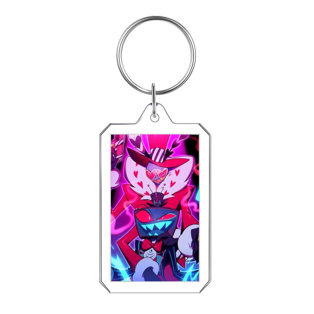 

Helluva Boss Photo Album Keychain Husk Kawaii Anime Cartoon Figure Student Bag Decorate Pendant Couple Accessories Birthday Gift 4.5x3cm