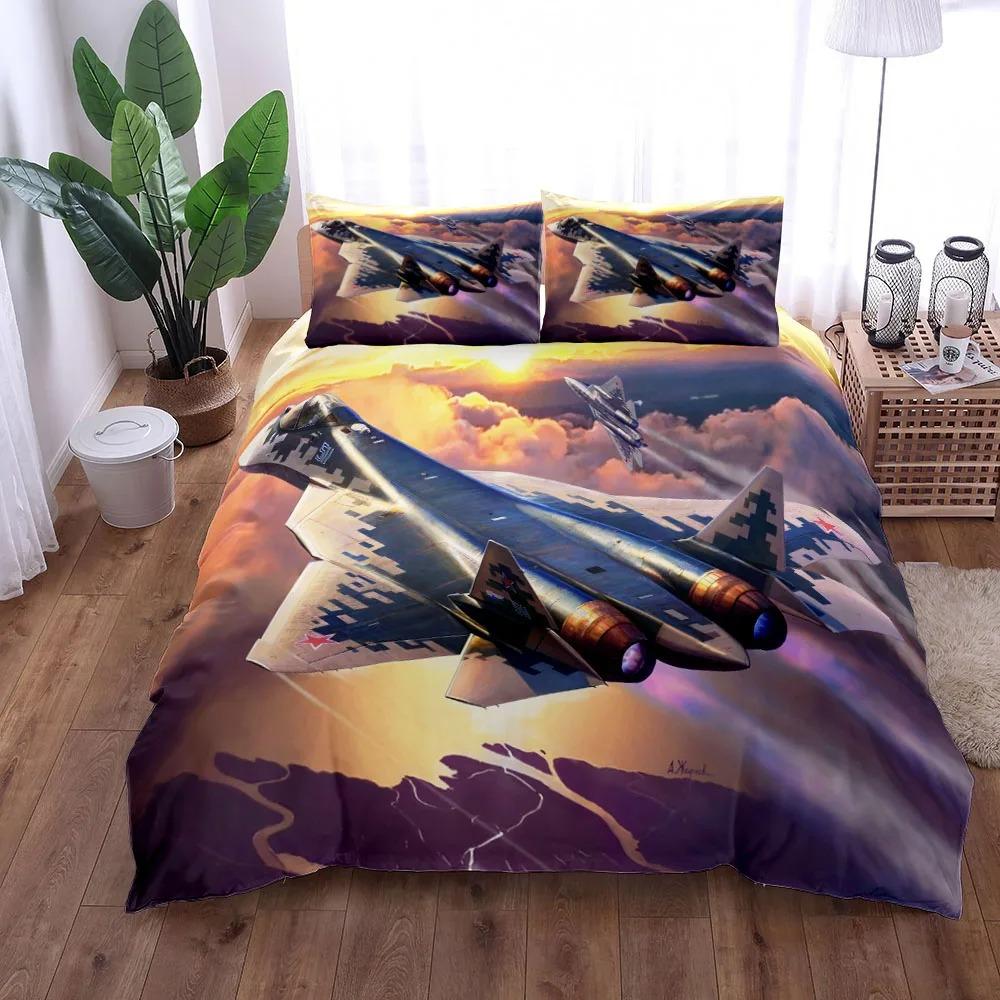 3D Print World Ranking Air Fighter Soft Duvet Cover Set UK Single Double Quen US Twin Ful King-Sized Dimensionsd Dimensions Bed Polyester Comfortable