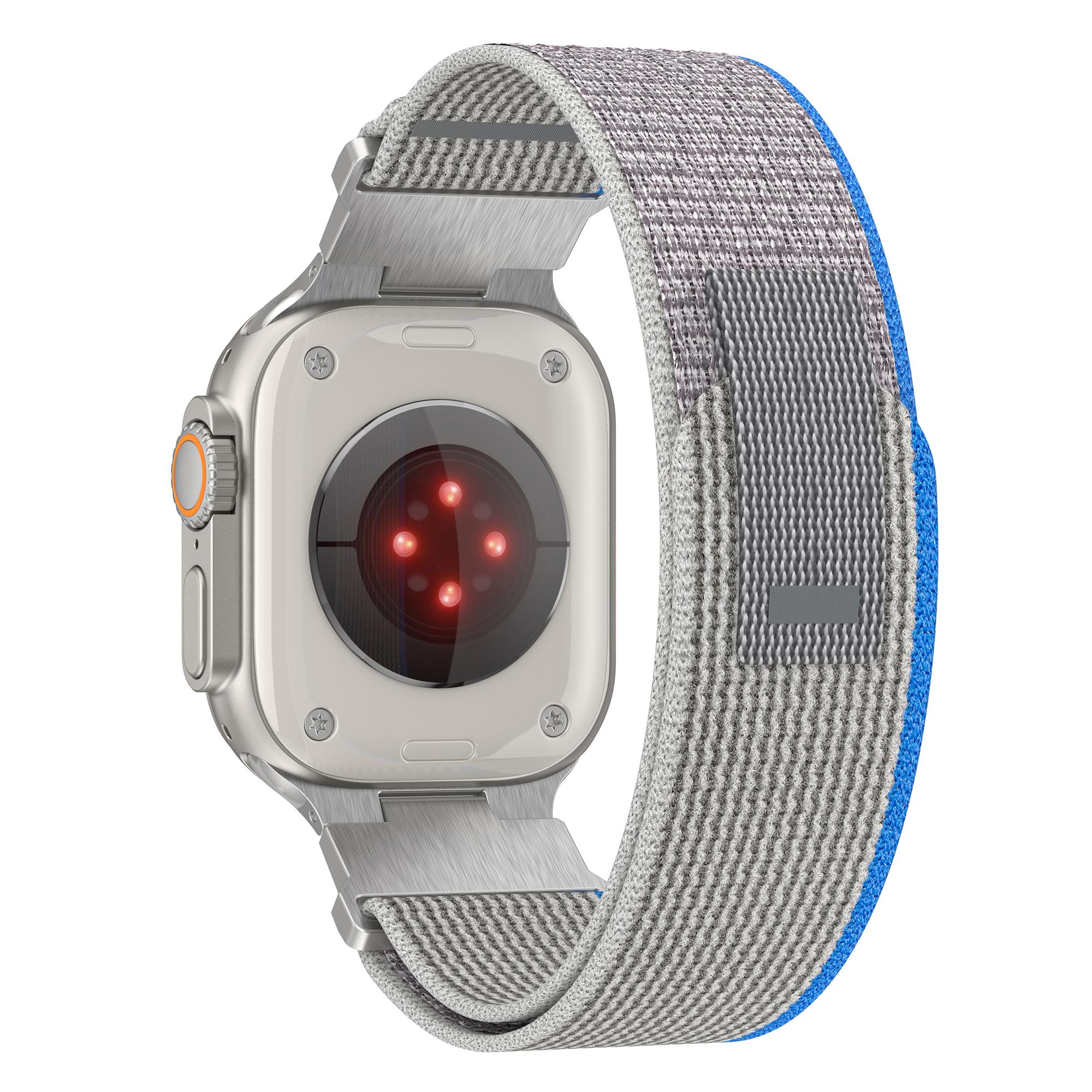 

Для Apple Watch 10 46мм/Ultra 2/Ultra 49мм/9 8 7 45мм/SE (2023) SE (2022) SE 6 5 4 44мм/3 2 1 42мм Нейлоновий ремінець Trail Loop Blue+Grey