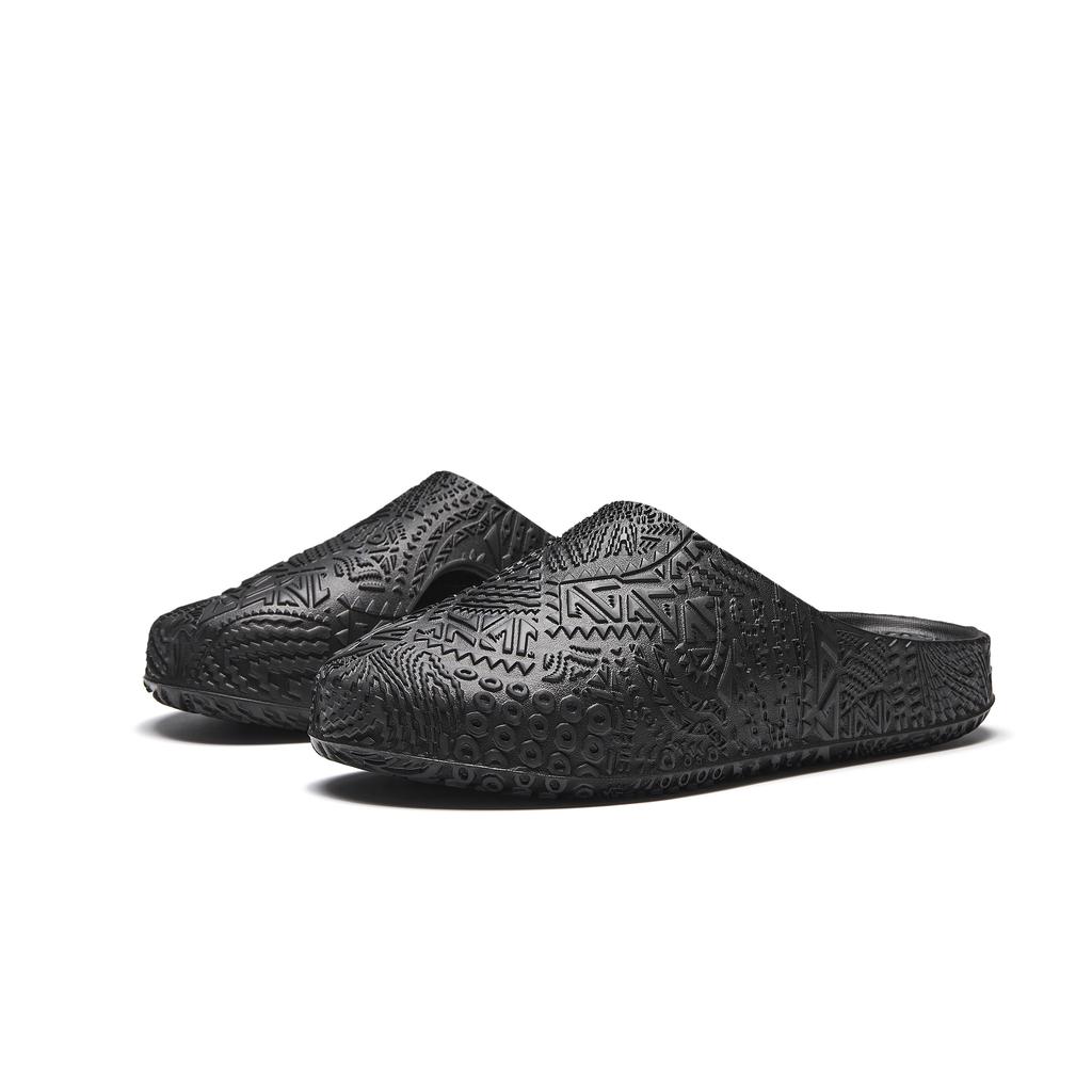 Anta Chinelo Hela Confortável Fashion Simples Antidesgaste Anti-Odor de Bico Fechado Chinelos Masculinos Preto 112531801-2