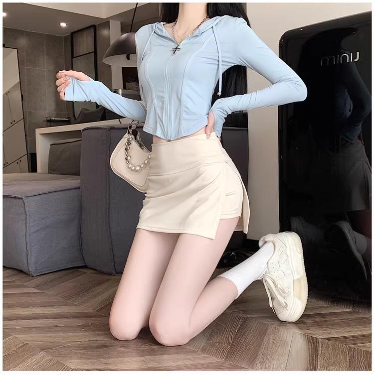 2026 New Black High-Waist A-line Slit Bodycon Half Skirt for Women - Spring/Summer Petite