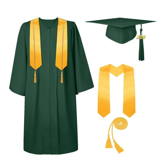 Adults Unisex Matte Graduation Cap And Gown Set with 2026 Tassel Graduation Sash Honor Cord for High School College Bachelor