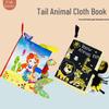 3D Tail Baby Cloth Book - Tear-Proof, Black & White/Red Crinkle Toy for Kids