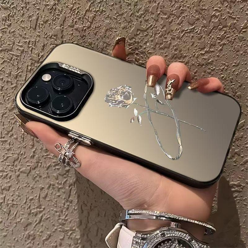 Laser Rose Compatible iPhone Case for Models 17, 16 Pro Max, and 15/14/13/12 Pro