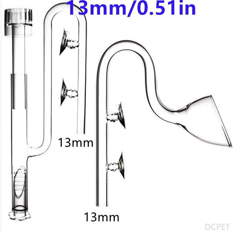 Clear Glass Lily Pipe Outflow and Skimmer Inflow With Suction Cup 13mm 17mm For Aquarium Planted Fish Tank Aquatic Filter System