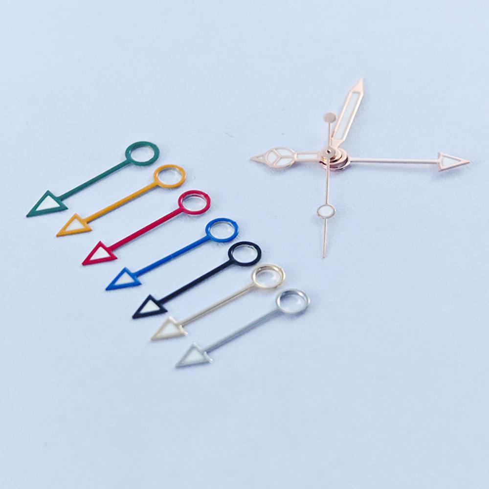 GMT NH34 Watch Hands Rose Gold 4Pins Fit NH34A Movement Blue Green Luminous Pointers Gmt-Needles Mod for Seiko Mod Parts