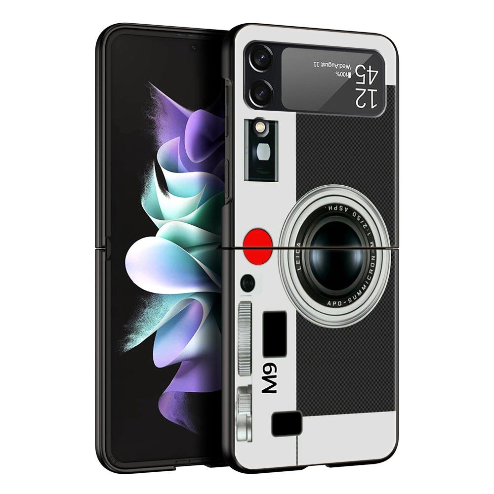 Z Flip 4 Phone Case for Samsung Galaxy Z Flip 3 5G ZFlip3 Flip3 Zflip Flip4 Black Hard Cover Vintage Tape Camera Gameboy Shell
