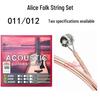 Alice A208SL/L Folk Guitar String Set, .011/.012 Steel Strings for Wooden Guitars