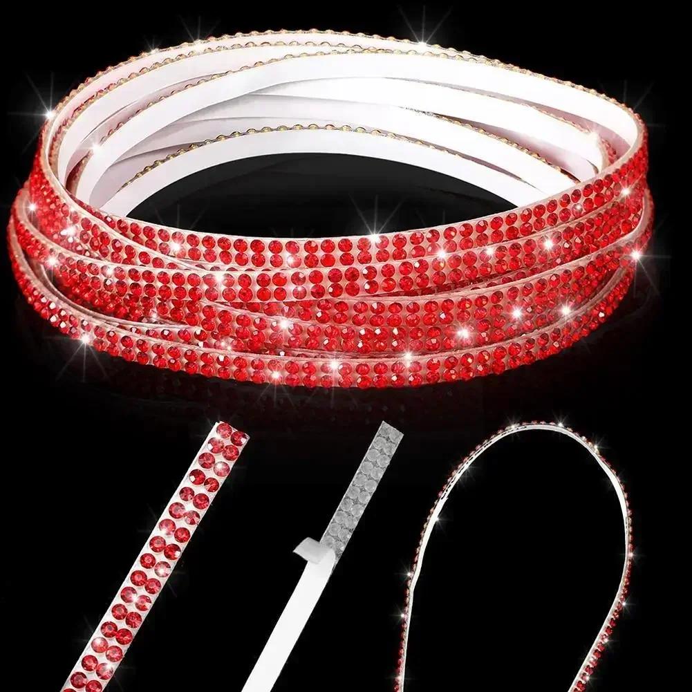 5m x 5mm Auto DIY Auto Dekorationsaufkleber Kristall Diamant Dekorationszubehör Doppelreihen Aufkleber Auto Innenraumabdeckung Amagi