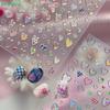 Y2K Style Heart Nail Decals | Plaid & Polka Dot Love Heart Stickers for Trendy Nails