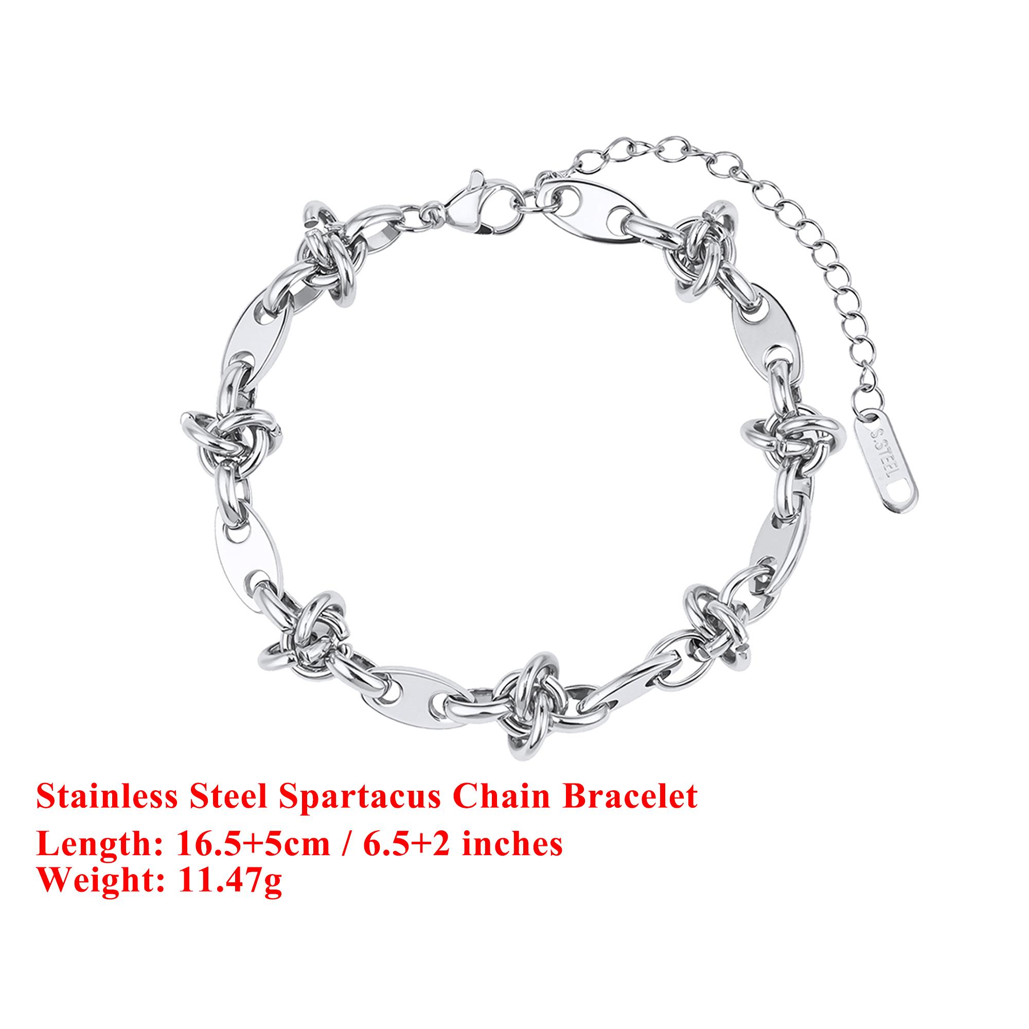 

EFFIE QUEEN Stainless Steel 18k Gold Spartacus Chain Bracelet Popular Jewelry for Women, Men Banquet Party Hand Accessory STCB04 серебряный