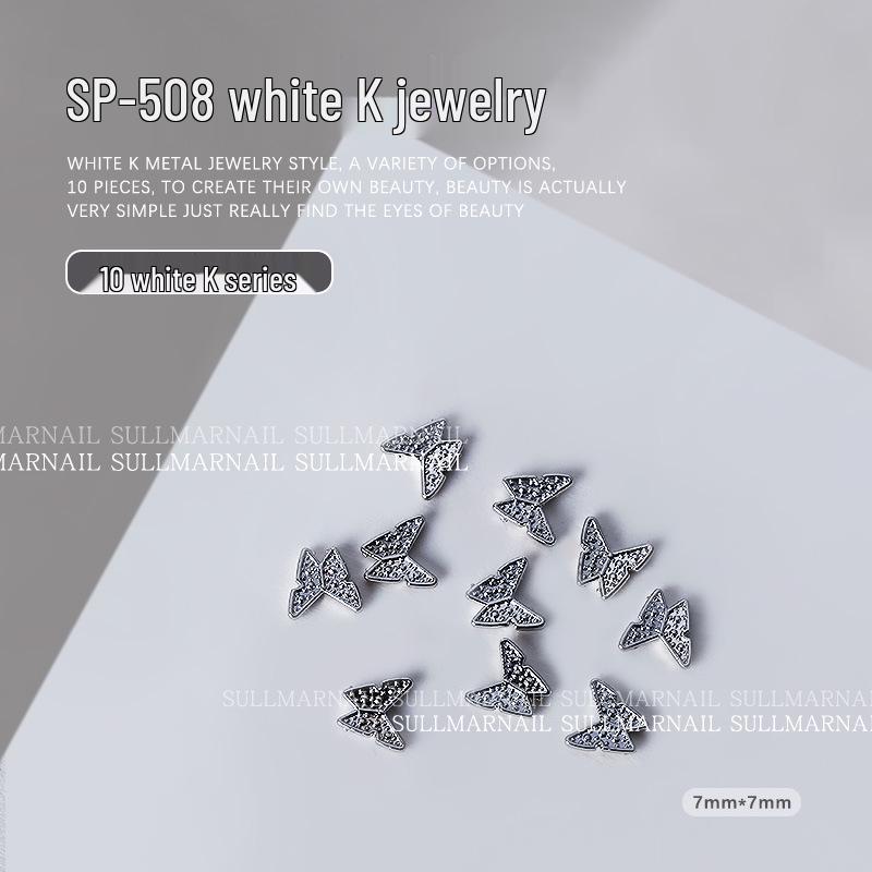 

3D Серебристая Бабочка Галстук-бабочка Нейл-арт Металлические Аксессуары - Набор из 10