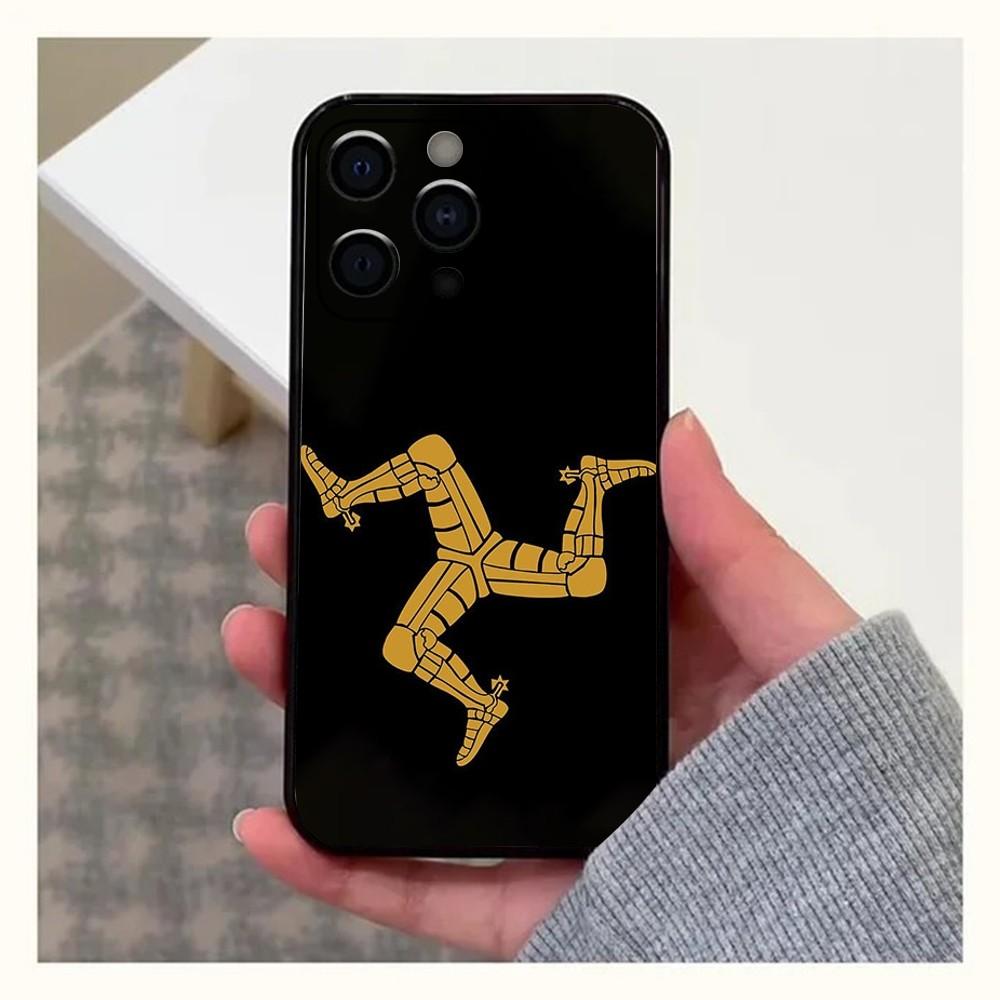 Isle of Man Coat of Arms Phone Case For Apple iPhone 15,14,13,12,11,Pro,X,XS,Max,XR,Plus,Mini Soft Black Cover