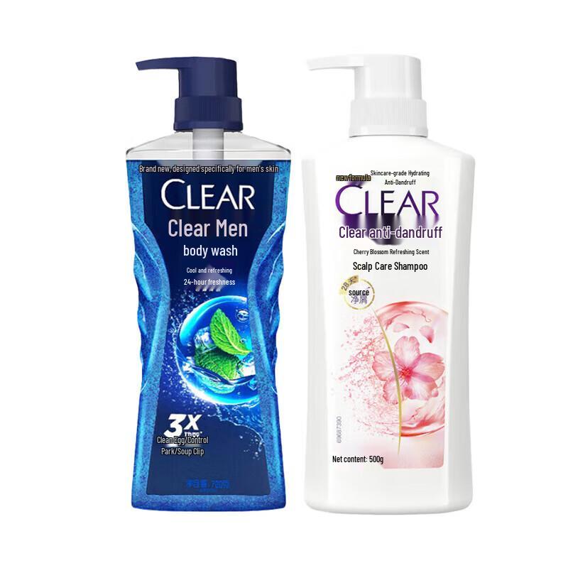 Clear Sakura Fresh Shampoo & Cool Body Wash Set