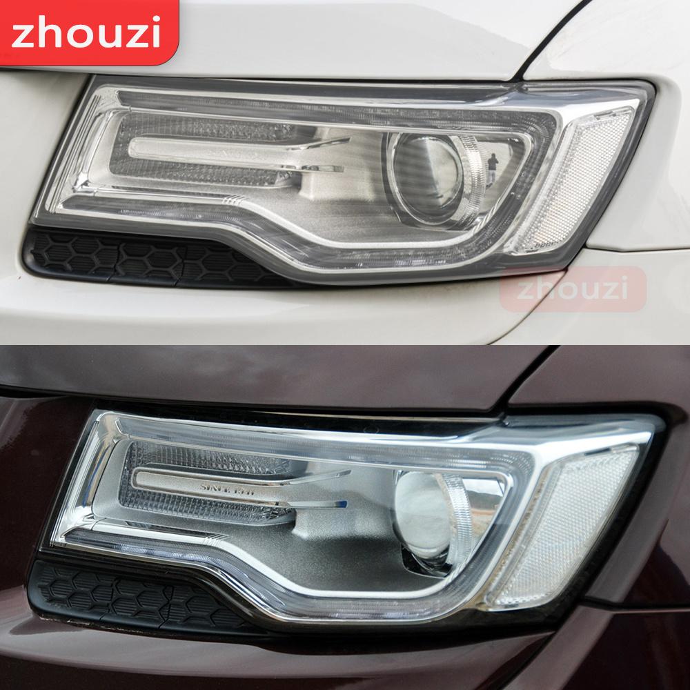 For Jeep Grand Cherokee WK2 2014- Car Headlight Tint Black Protective Film Protection Transparent TPU Sticker 2 Pcs