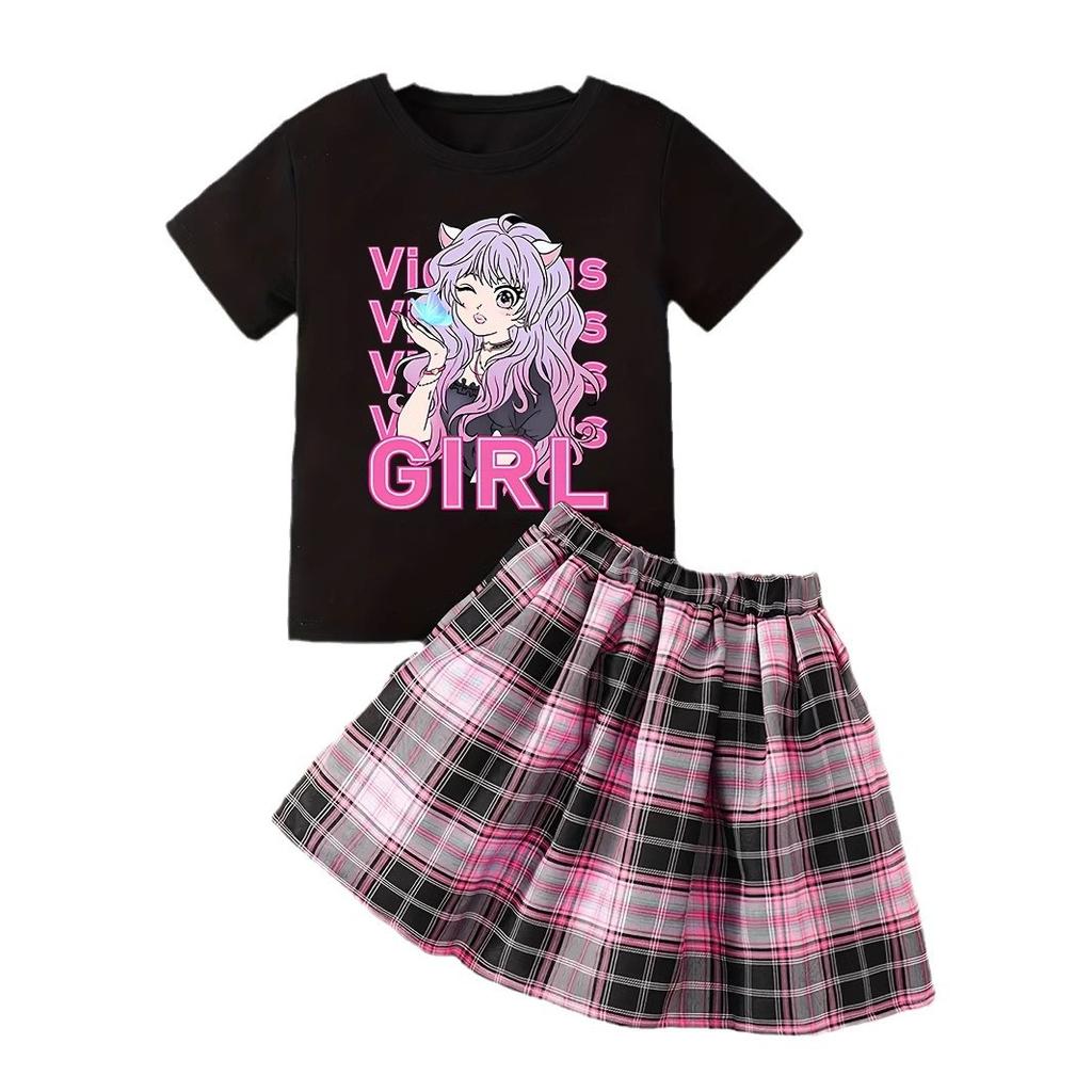 Girls' Fashionable JK Skirt Set for Spring and Autumn Children's Casual Outfit
