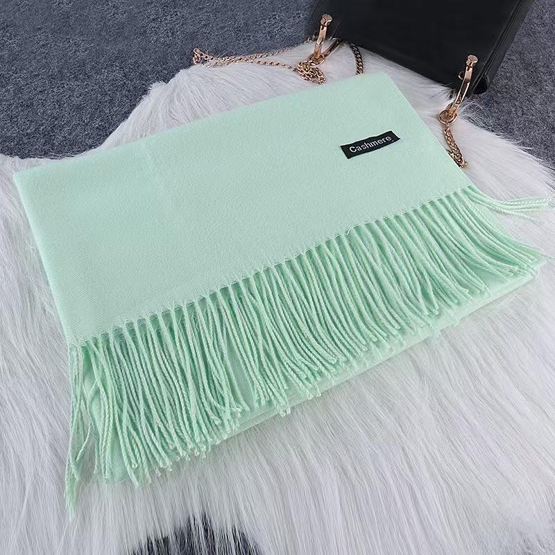 Women's Windproof Cashmere Scarf: Warm, Solid Color Shawl & Neck Warmer - Perfect Gift for Elders