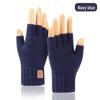 Men's Thick Knitted Wool Touchscreen Cycling Gloves - Warm, Cold-Proof, Plus Velvet for Winter Outdoor Use