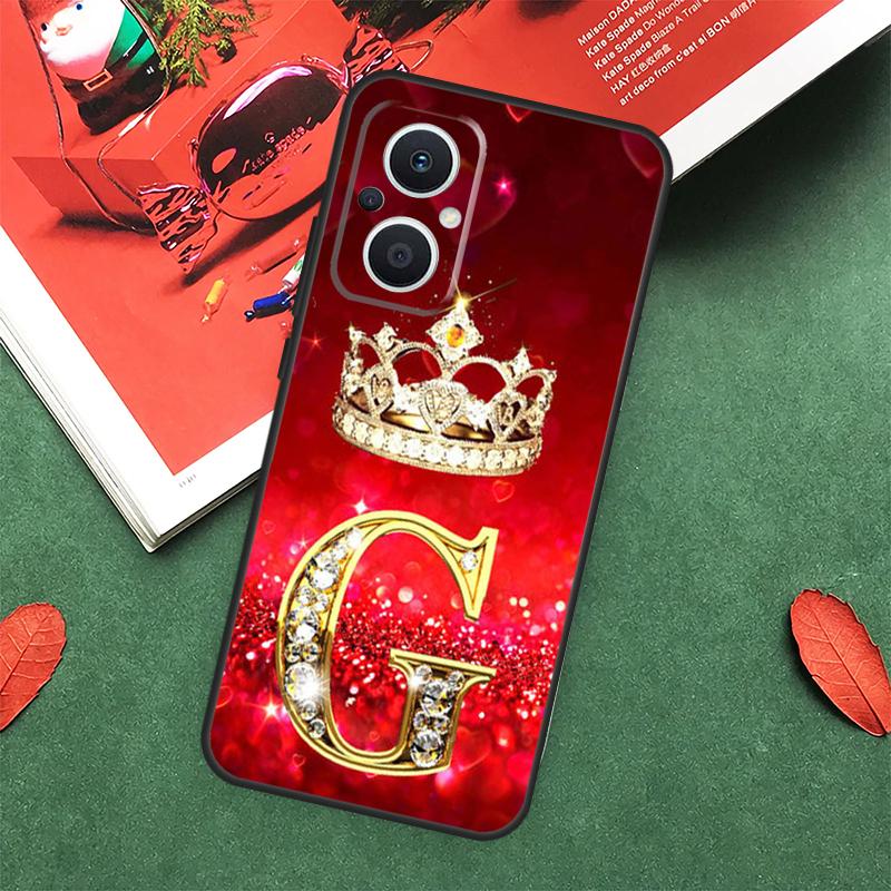 Red Diamonds Letter Funda For OPPO Reno 8 4 5 6 7 Lite 8T 4Z 5Z 10 Pro OPPO Find X3 X2 Neo X5 Lite X6 Pro Case