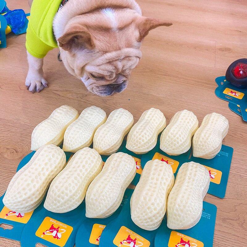 Peanut Shaped Dog Chew Toy Dog Rubber Toy Teeth Grinding Suitable for Large and Medium Sized Dogs Puppy Supplies Pet Supplies