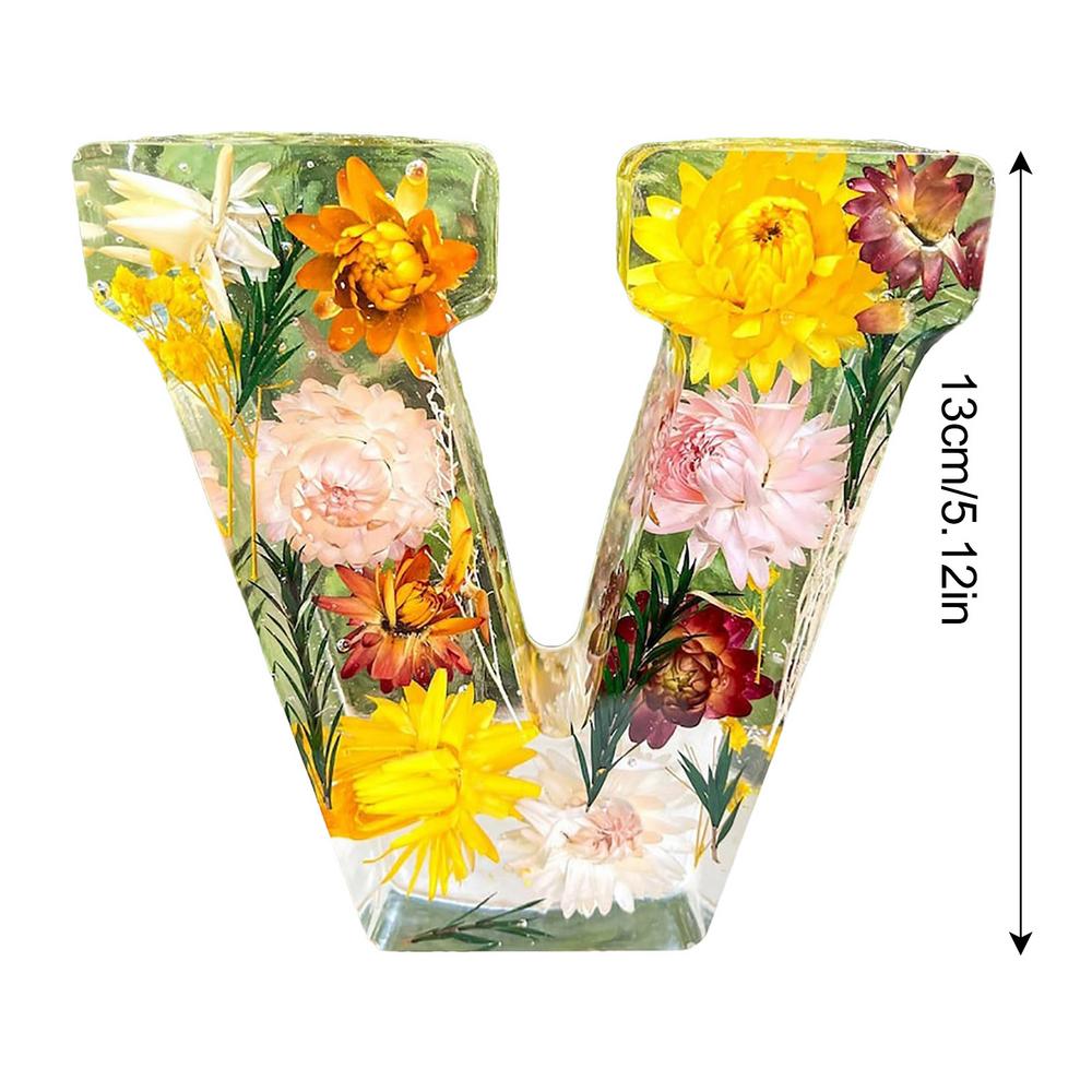 Creative Large Letter Floral Night Light 26 Letters A-Z Dry Flower Simulation Floral Letter Light Valentine's Day Gift