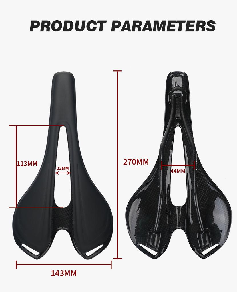 TOSEEK Bike Saddle Carbon Women's Ventilation Simple Design Mountain Road Bike Saddle Leather Soft All Seasons Bike Seat