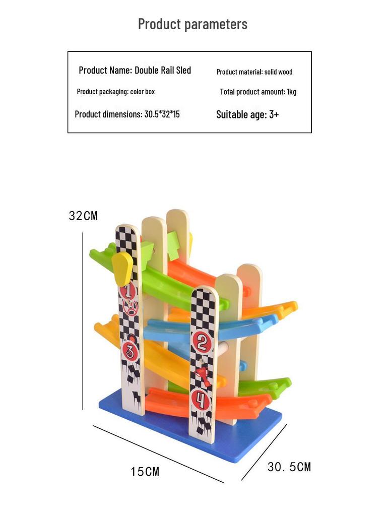 Double Track Speed Glider: Wooden Puzzle Toy for Kids