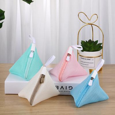 3D Mesh Laundry Bag Disinfectant Granules Color Triangle Design for Clothing Protection Washing Machine Storage Laundry Bags