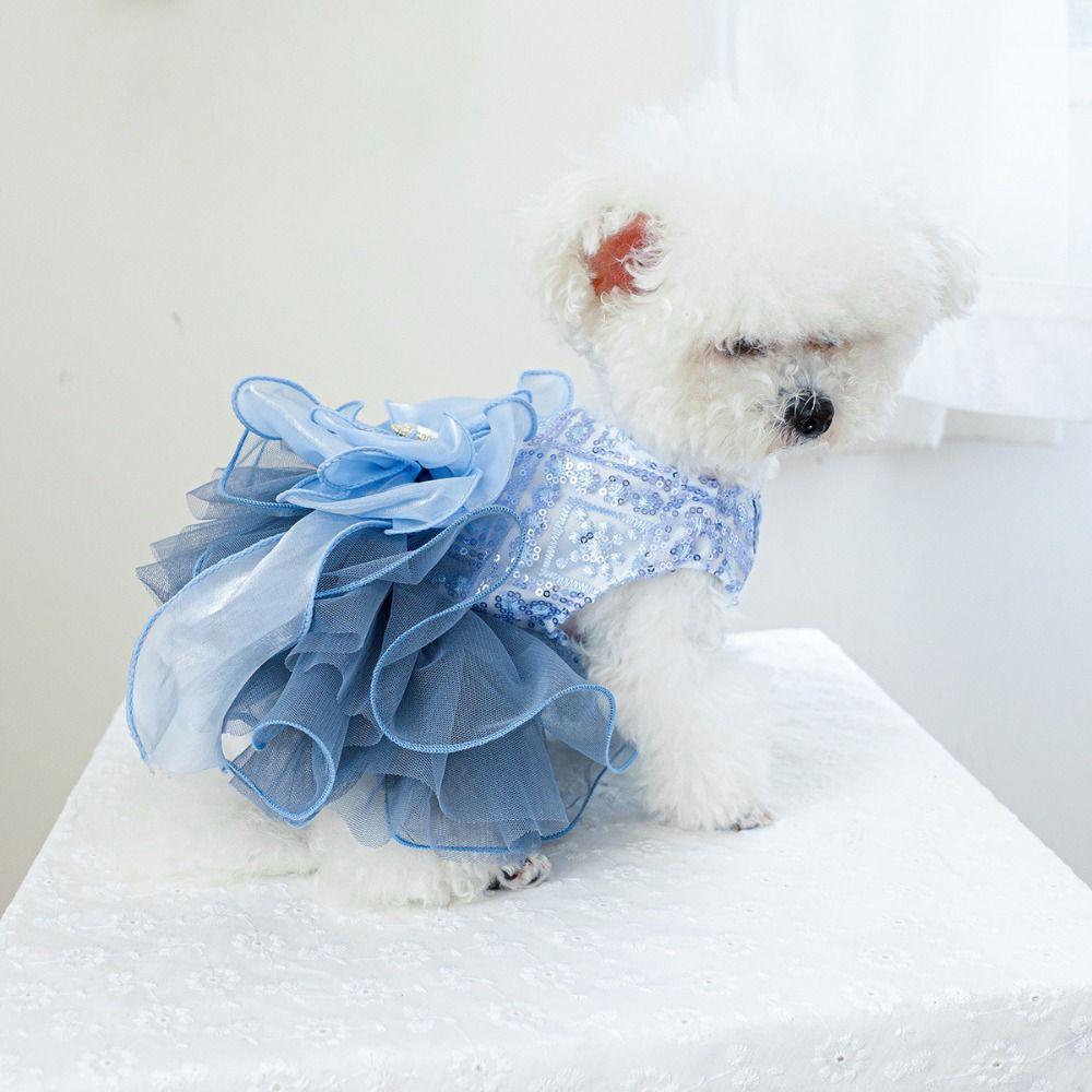 Fluffy Pet Princess Dress Soft Pet Costume Puppy Fairy Skirt  for Small and Medium Sized Dogs