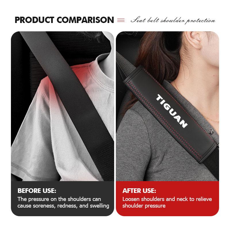 BAD1 car Seat Belt Shoulder Cover Protection Pads accessor For Volkswagen VW Golf Jetta Passat mk4 mk5 mk6 CC B5 B6 B7 Golf