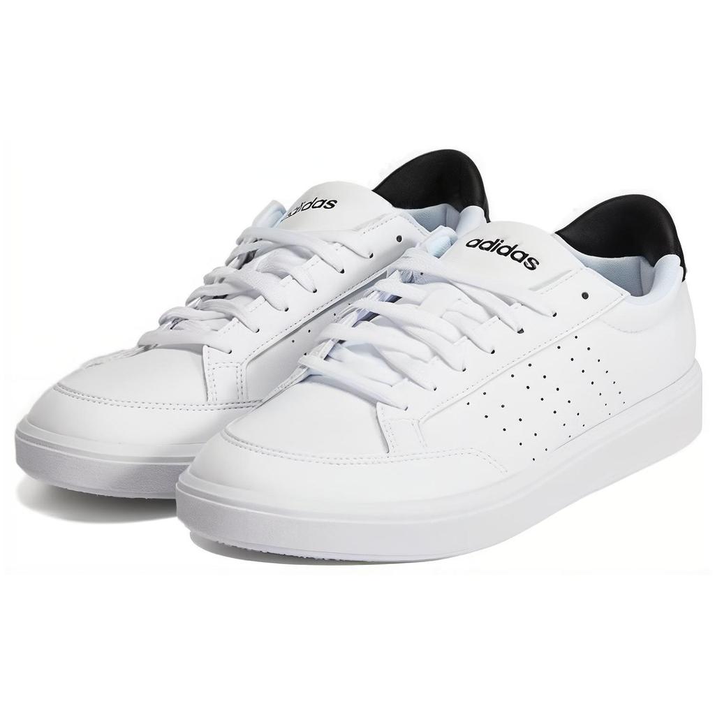 adidas Neo Nova Court Leder Rutschfest Langlebig Atmungsaktiv Low Top Skateschuhe Herren Sneaker Weiß Schwarz H06238