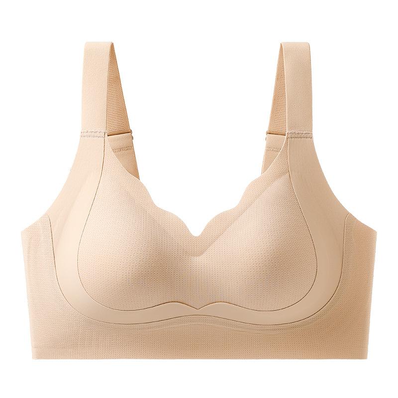 

11A antibacterial non-marking underwear women s big breasts are small, no steel ring, secondary breasts are closed, fixed cup, bra, bra M